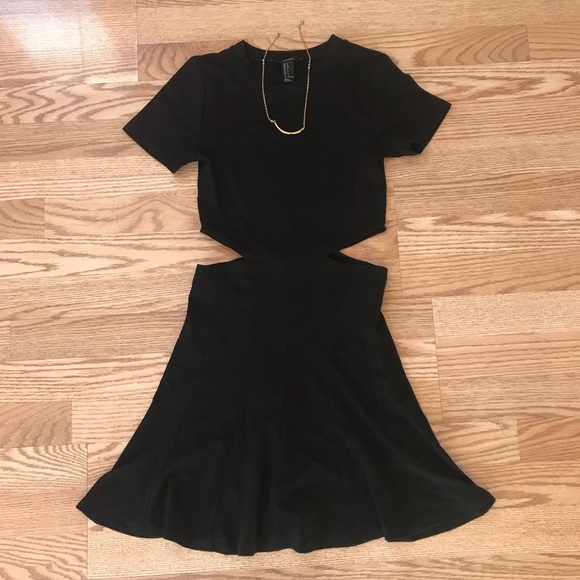 black dress with cuts on the side